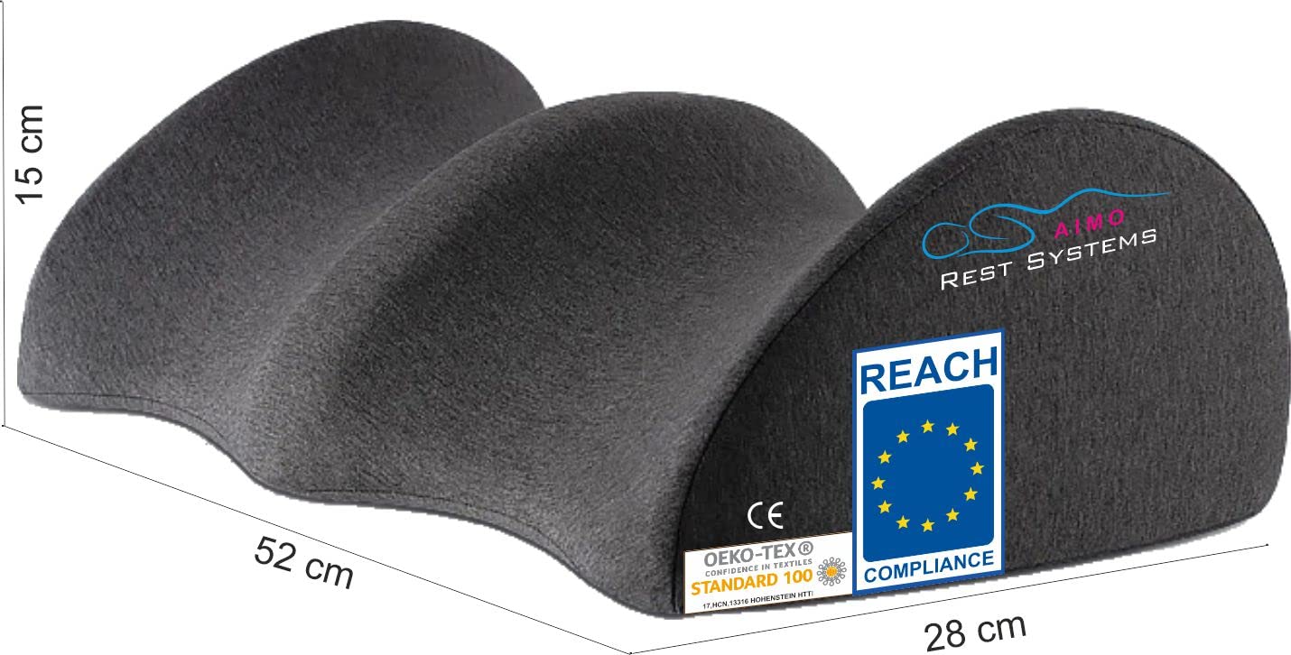AIMO cojin piernas KP004 Ideal para elevacion de piernas con Problemas de circulación o piernas cansadas, certificados CE y Reach, desenfundable, Lavable, Funda de Algodon Natural en Color Negro.