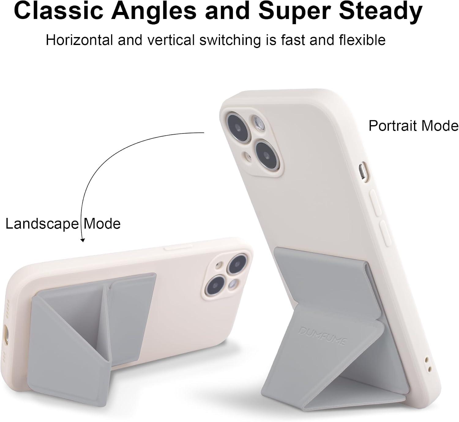 Cell Phone Kickstand Vertical and Horizontal Phone Stand for Desk Adjustable Phone Holder Stand for iPhone 15/14/13/12 All Smartphones Grey image 2