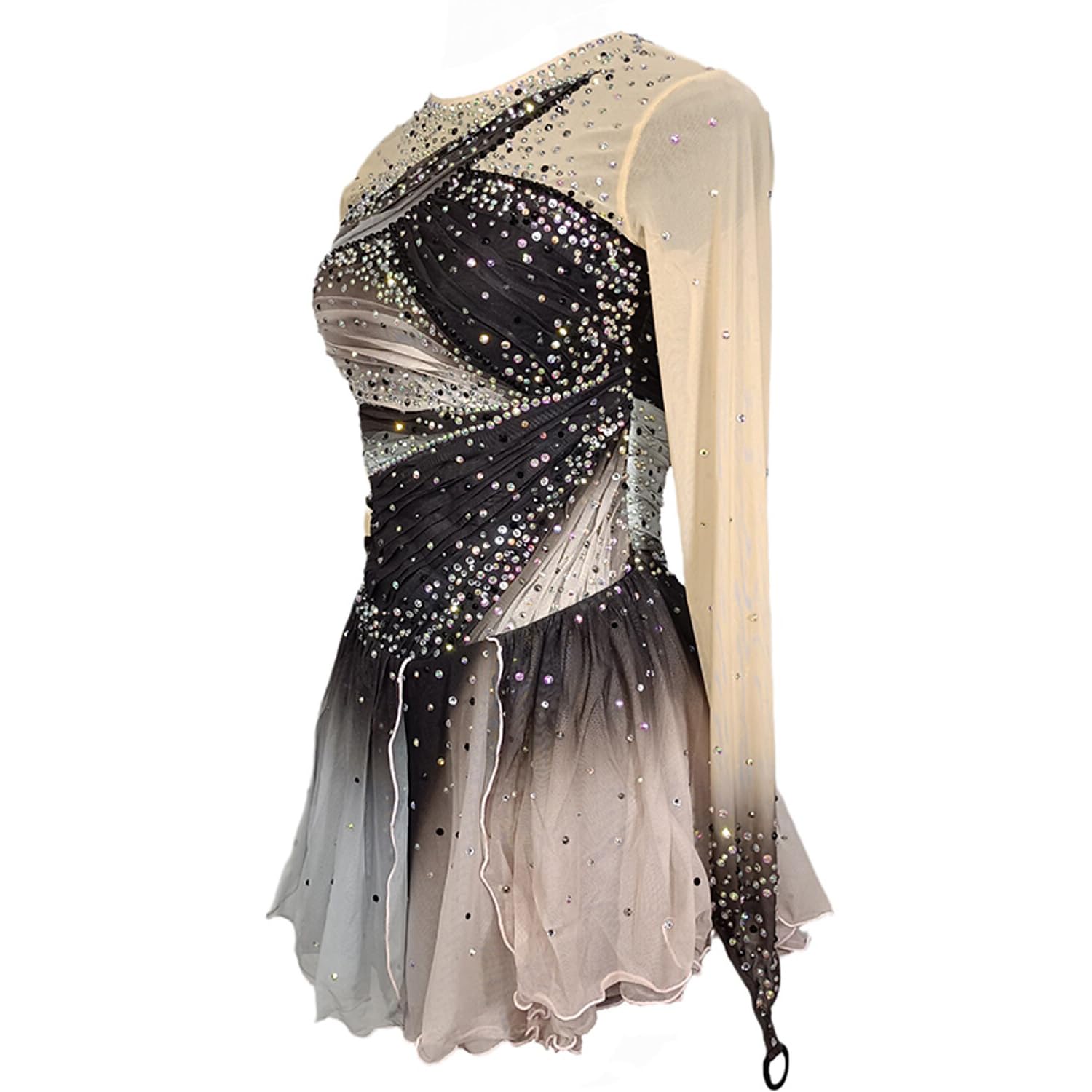 Professionelles Eiskunstlauf Kleid Für Mädchen Gradient Eislauf Wettkampfbekleidung Handgefertigte Outdoor Gymnastik Trikots Rollschuhrock
