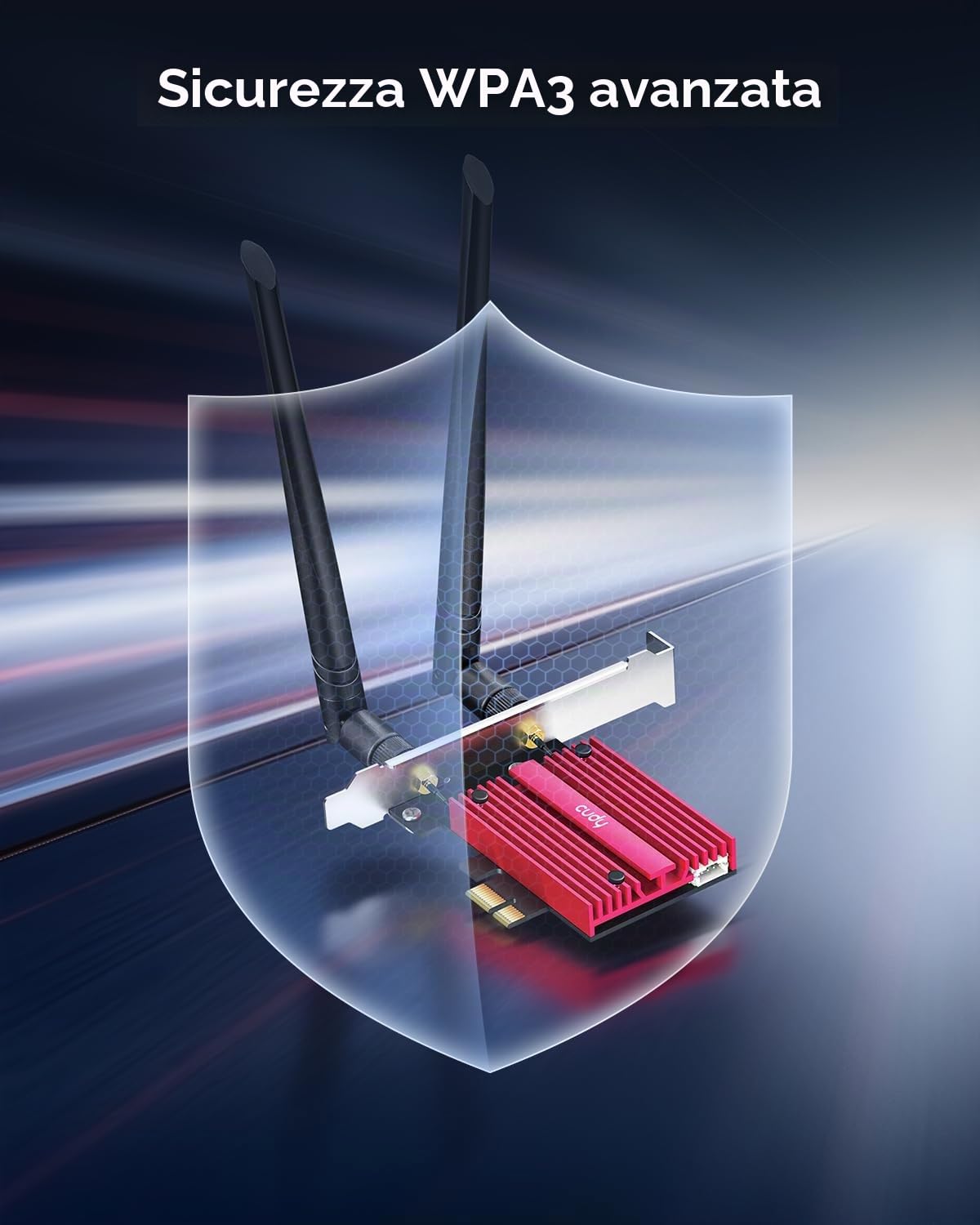 Cudy AX3000 WiFi 6 Adattatore PCIe, Bluetooth 5.0 PCIe Card, 2402Mbps + 574Mbps WiFi 6 velocità, OFDMA, 802.11ax/AC/a/b/g/n, Bluetooth 5.0/4.2/4.0, Solo Sistema Windows 10 64-Bit, WE3000S | Dongle PCI-Express WiFi 6E BT 5.3, 2402 574 Mbps, 6 GHz, dissipat