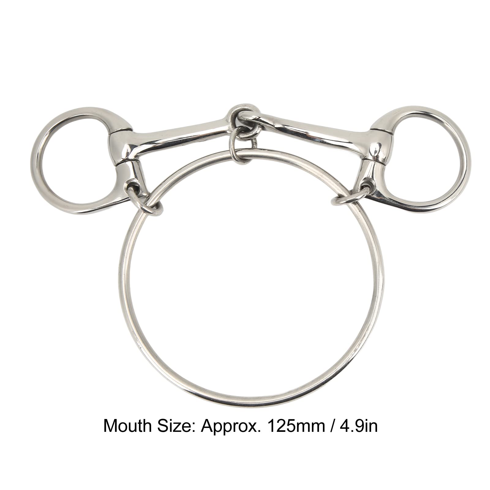 125mm Stainless Steel Horse Mouth Bit, Professional Equine Correction Bit Horse Chewing Mouth Roller Artificial Breeding Harness 5 Inch