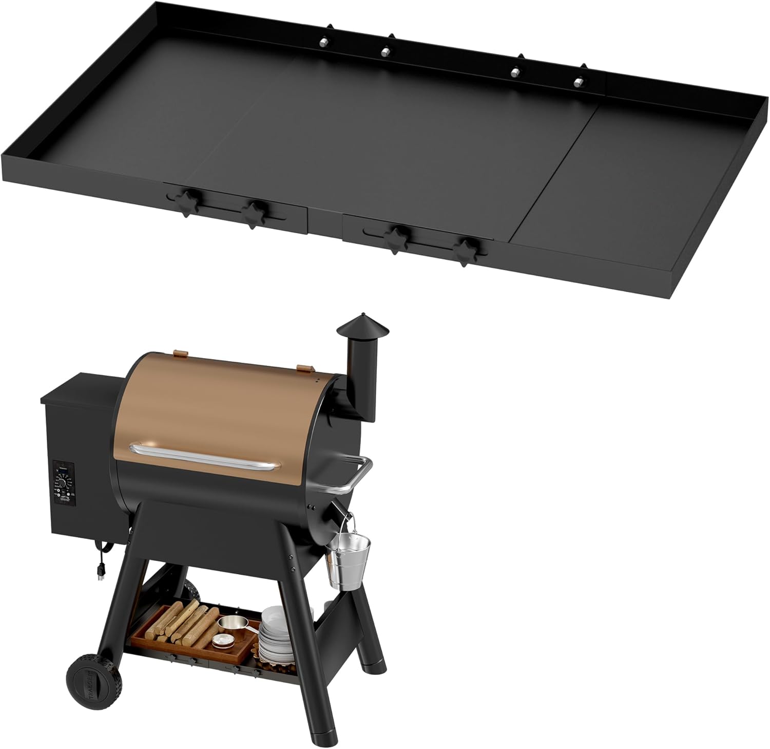 Adjustable Grill Storage Shelf for Traeger Pro 22 and 575 Series Pellet grills, Bottom Shelf Grill Accessories for Traeger Pellet Grills