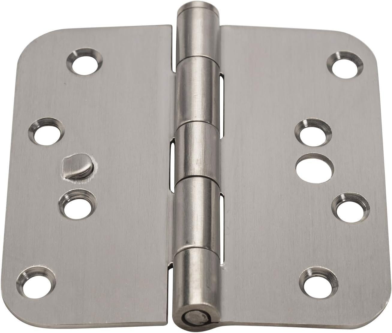 Security Door Hinges - Stainless Steel - 4 Inch with 5/8 Inch Radius - Security Tab - 12 Pack