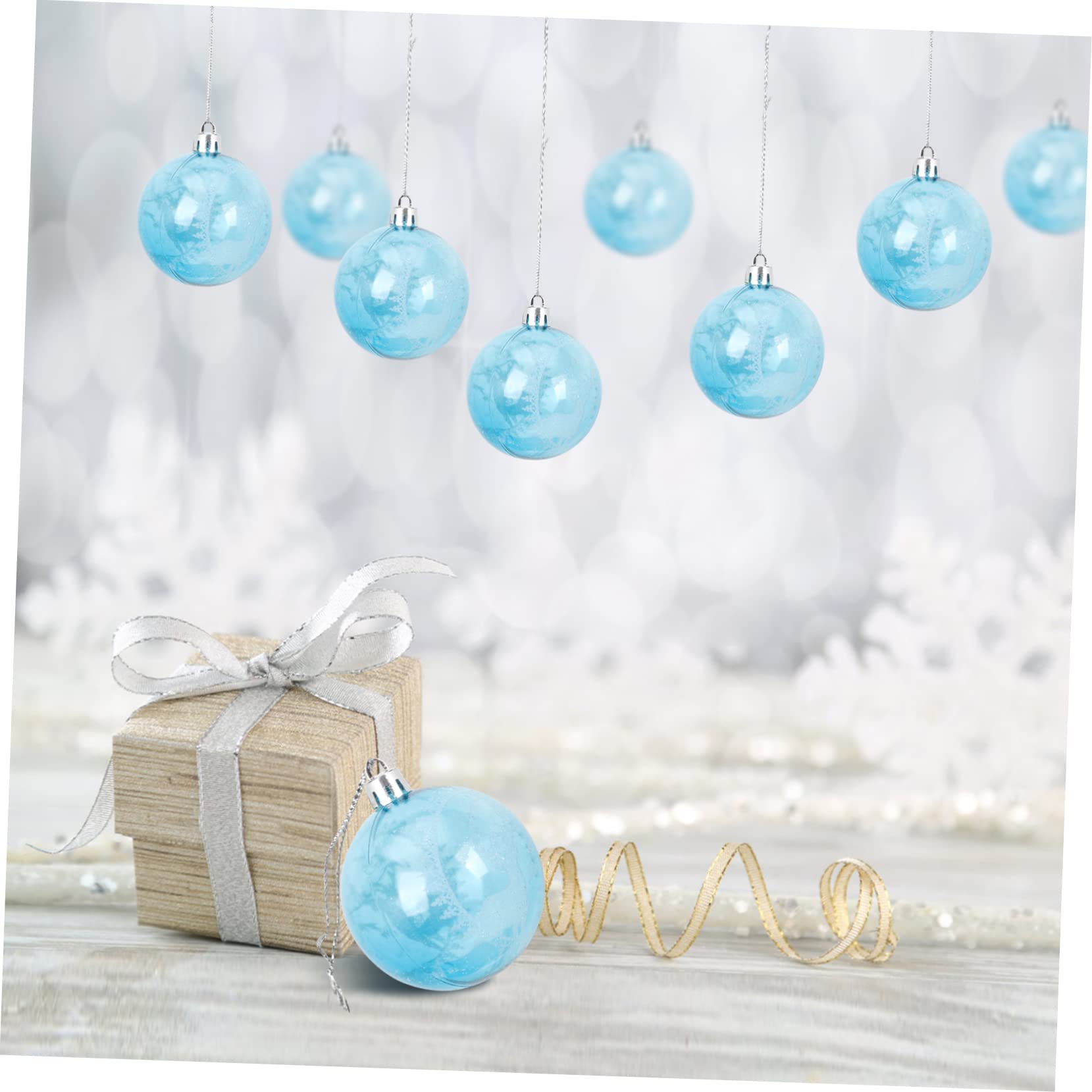 Alipis 30stücke Blaue Weihnachtsbaumkugeln Kunststoff Schlagfest Für Christbaumdekoration Und -projekte Glänzende Xmas Baumschmuck-hänger