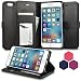 iPhone 6S Plus Case, Abacus24-7 Leather Wallet with Flip Cover and Stand, Black