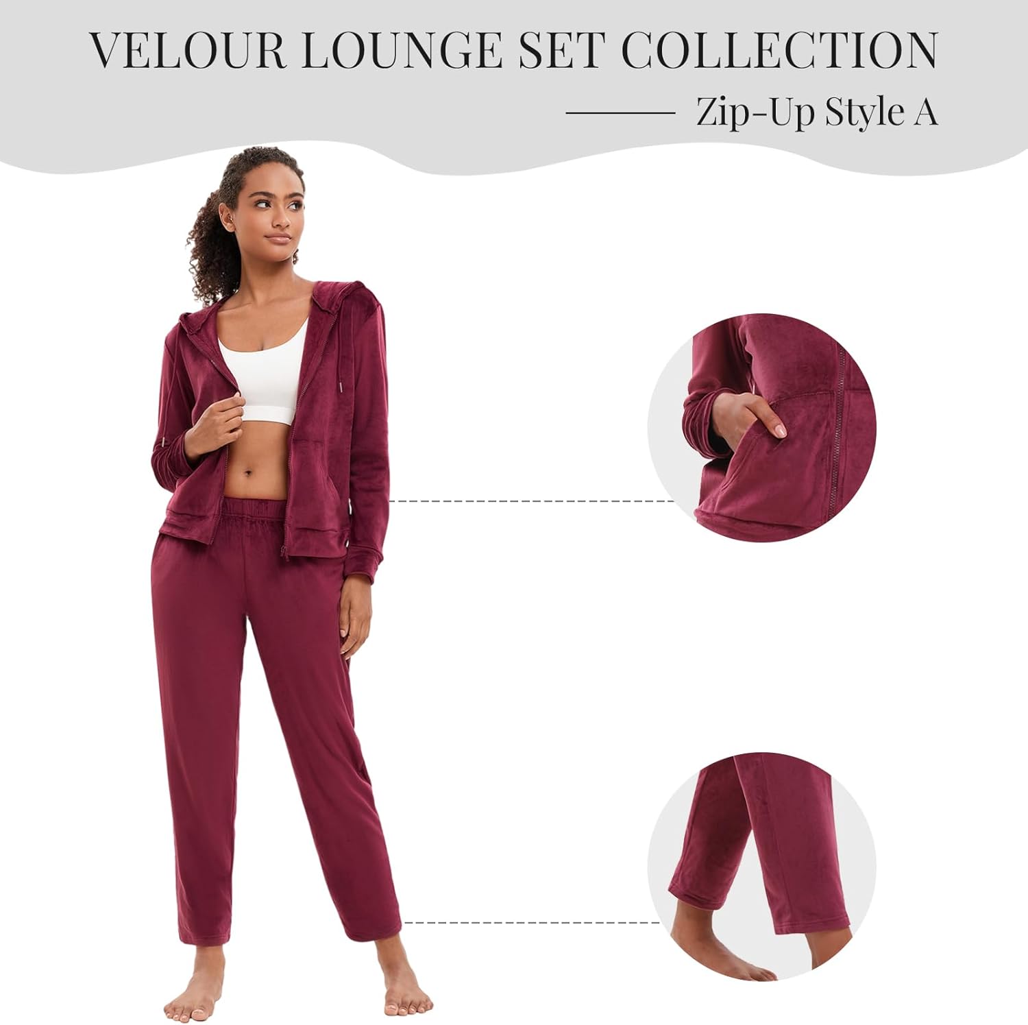 Women's Velour Sweatsuit Set 2 Piece Tracksuit Outfit Full Zip Velvet Jogging Suit Hoodie and Sweatpants Loose Fit - Image 2