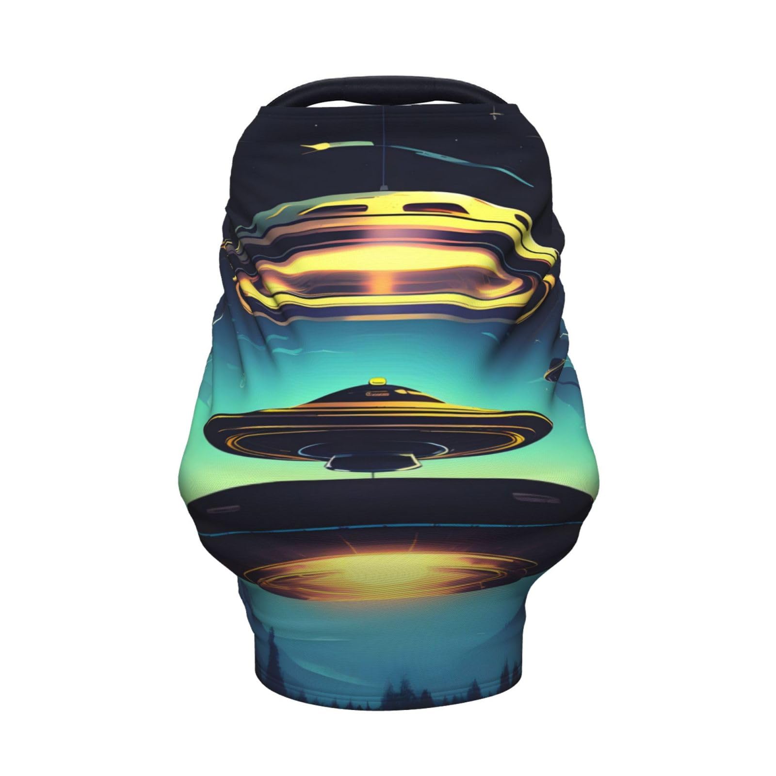 XZDHYZ Spacecraft descend Versatile full-print Stroller Chair Cover/Nursing Cover, specially designed for your baby, Black