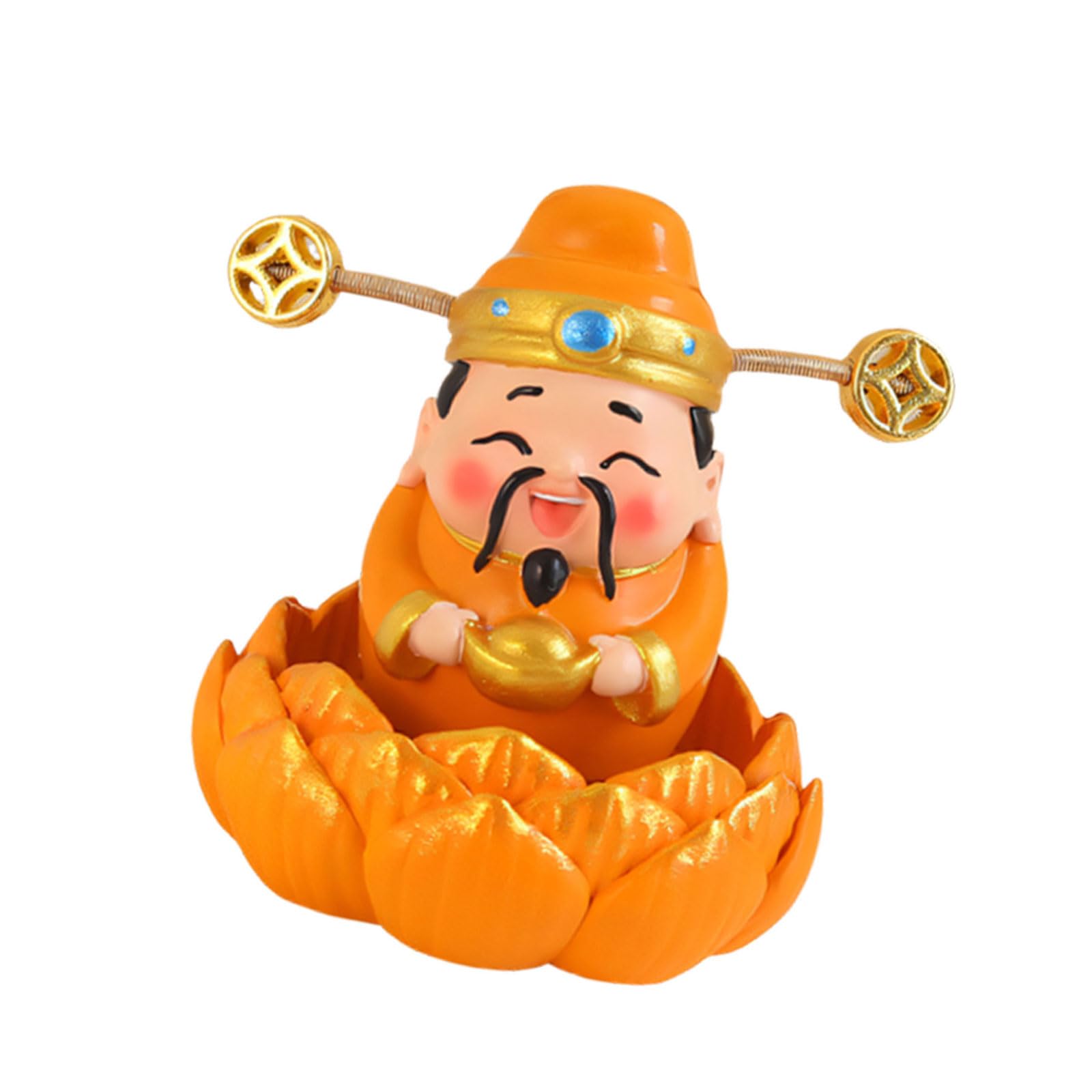 Hsioluted Resins God of Wealth God of Fortunes Figurines Cai Shen Statues Fengshui Ornament for Home Offices Desktop Decorations of Wealth Figurines