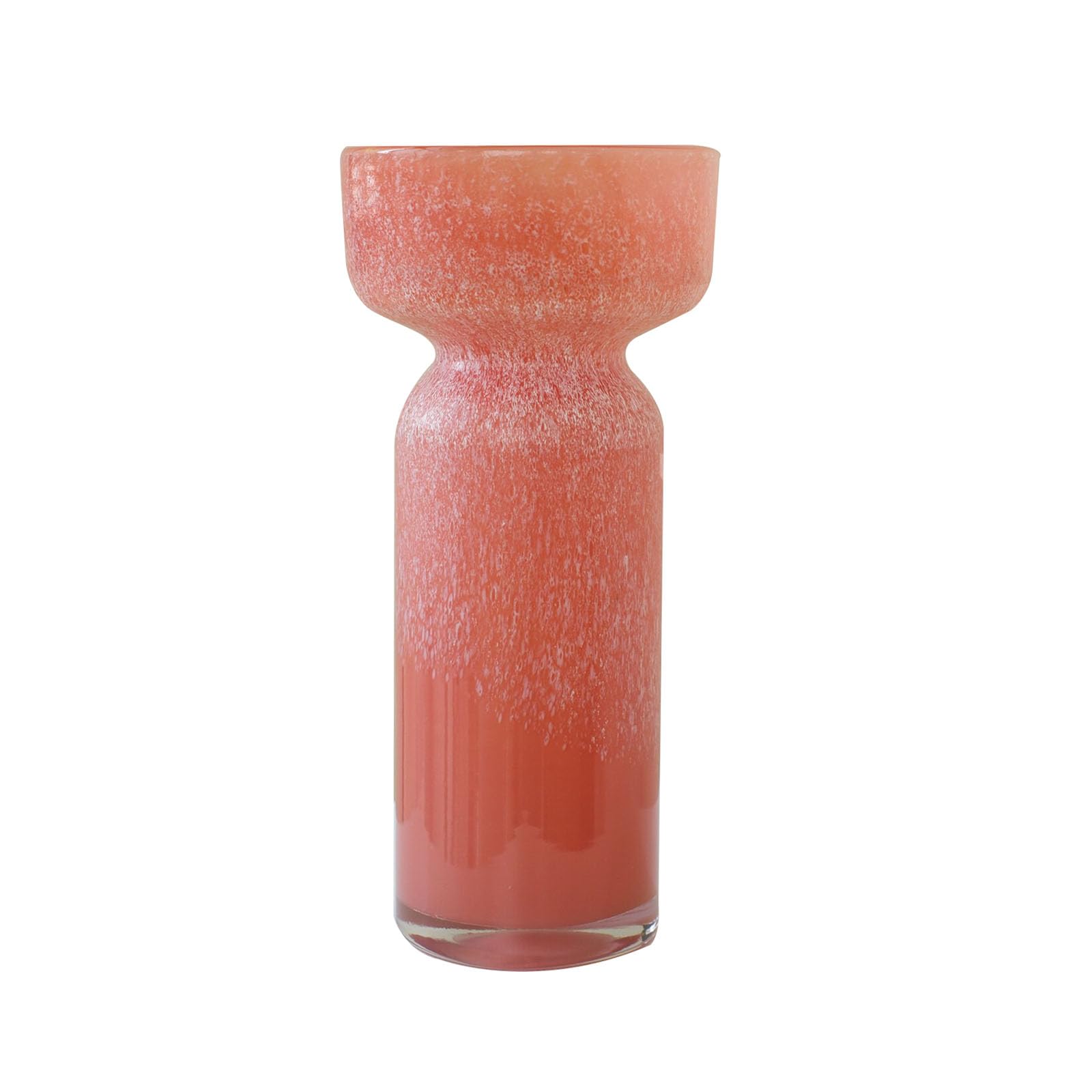 Nzzkoides Pink Round Glass Vase, Vintage Flower Vase With Texture Pattern, Home Decor For Living Room, Bedroom, Dining Table, Office, Coffee Shop(Size:14 * 14 * 31Cm,Color:pink)