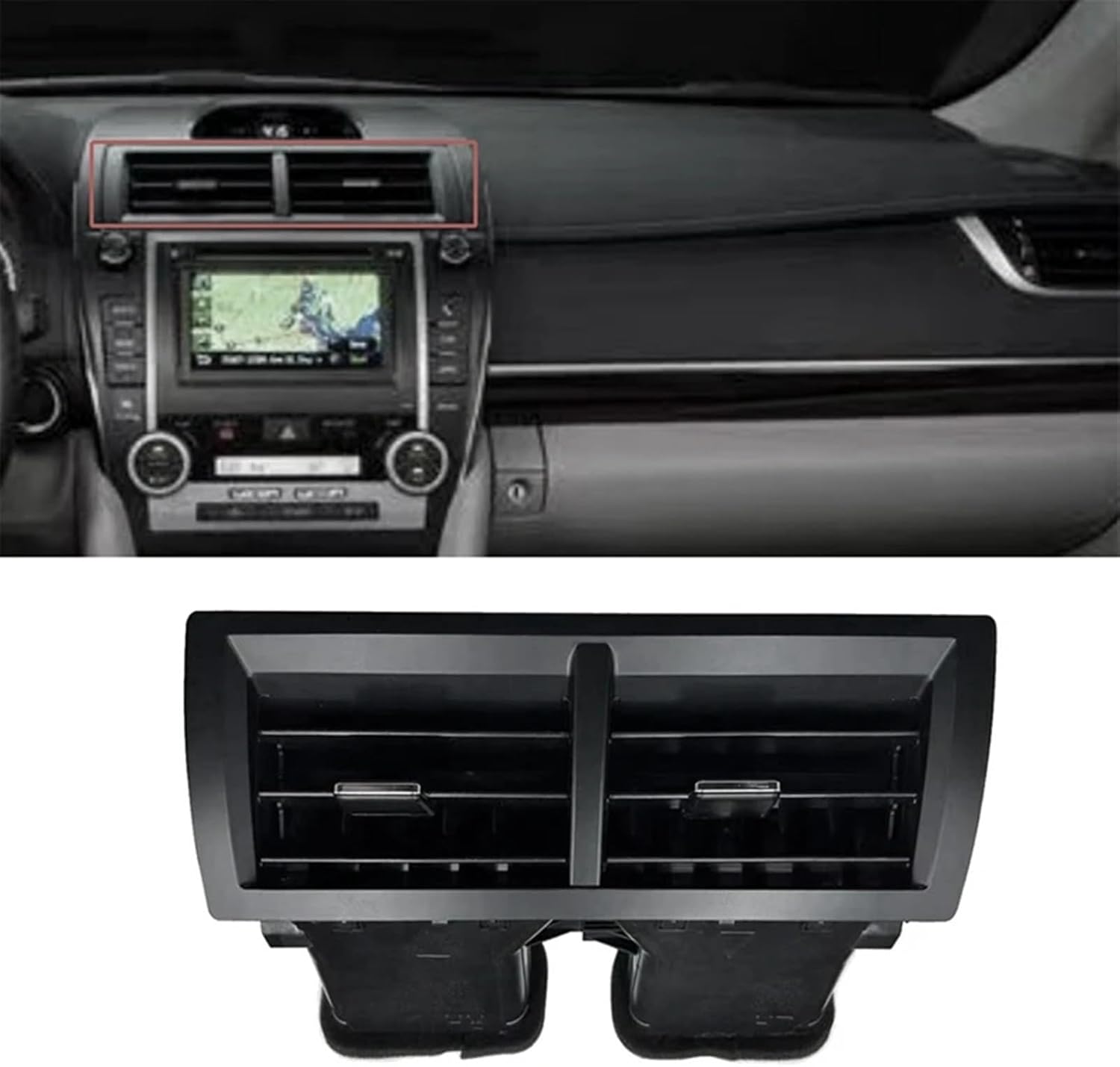 Center Console A/C Air Vent Grille Trim Assembly Compatible for Toyota Camry 2012-2017 Car Dashboard Air Conditioning Outlet