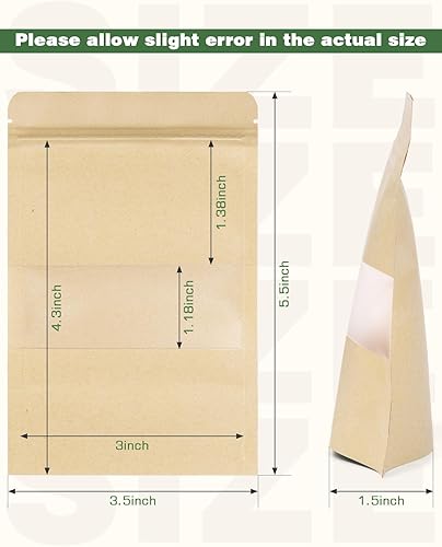 Miniatura 2 de Colemoly Bolsas resellables, 200 paquetes de bolsas de café, bolsas de embalaje, bolsas de almacenamiento de alimentos para pequeñas empresas,