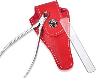 Cuticle Trimmer Cuticle Nippers, Stainless Steel Cuticle Cutter Cuticle Remover, Professional Manicure Tools for Fingernails Toenails, French Handle, 7mm Jaw Full Jaw with Nail File
