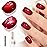 Double Rhythm Jelly Glass Cat Eye Gel Polish with Magnet 15ML Holographic Glitter Shimmer Translucent Sheer Color Magnetic Nail Polish Salon DIY at Home (Red-MC1116)