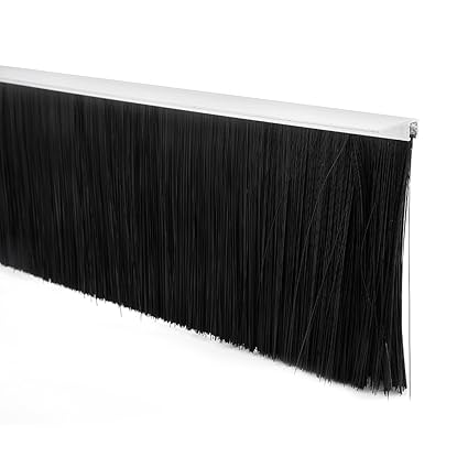 uxcell Door Bottom Sweep F-Shape Aluminum Alloy Base with 4.8-inch Black Nylon Brush 40-inch x 5.9-inch