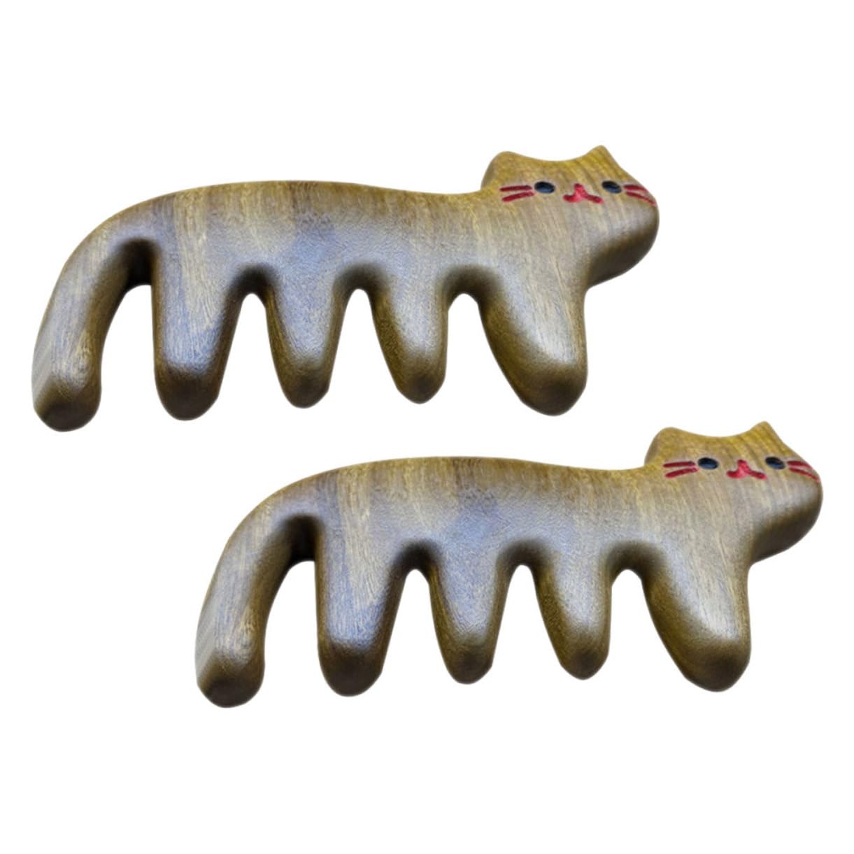 VALICLUD 2 Set Pettine Da Massaggio Tratta I Gatti Spazzola Per La Toelettatura Del Gatto Strumento Di Massaggio Alla Testa Pettine Per Gatti Spargimento Largo Sandalo 2 Pezzi * 2