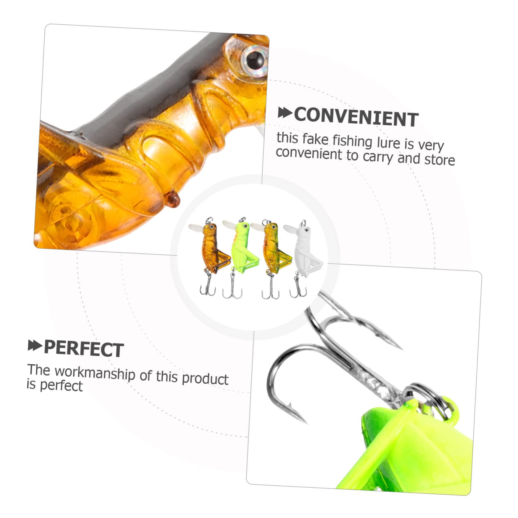 SUPVOX Lot De 5 Appâts Artificiels Résistants À Lusure pour La Pêche Appâts Souples Mixtes pour Attirer Différents Poissons 4 Pièces X 5