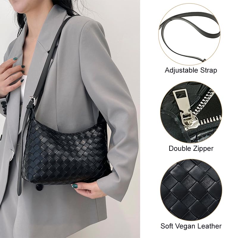 Hobo Bags for Women,Vegan PU Leather Crescent Shoulder Bag Crossbody Handbag Underarm Bag with Adjustable Strap