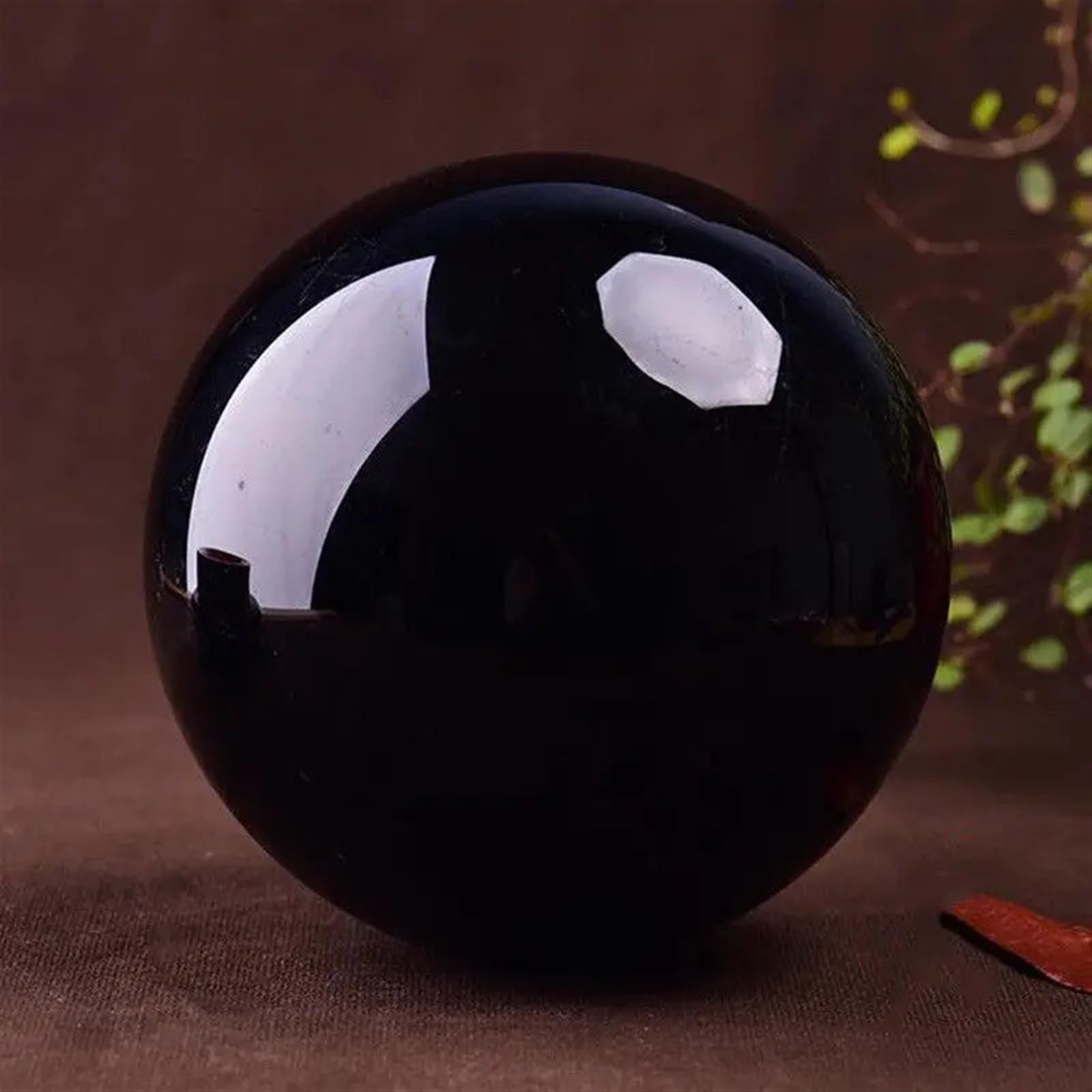 CBQZCHWDKT Black Obsidian Sphere Quartz Crystal Magic Ball Rock Stone Collectibles Ornaments (Size : 15cm)