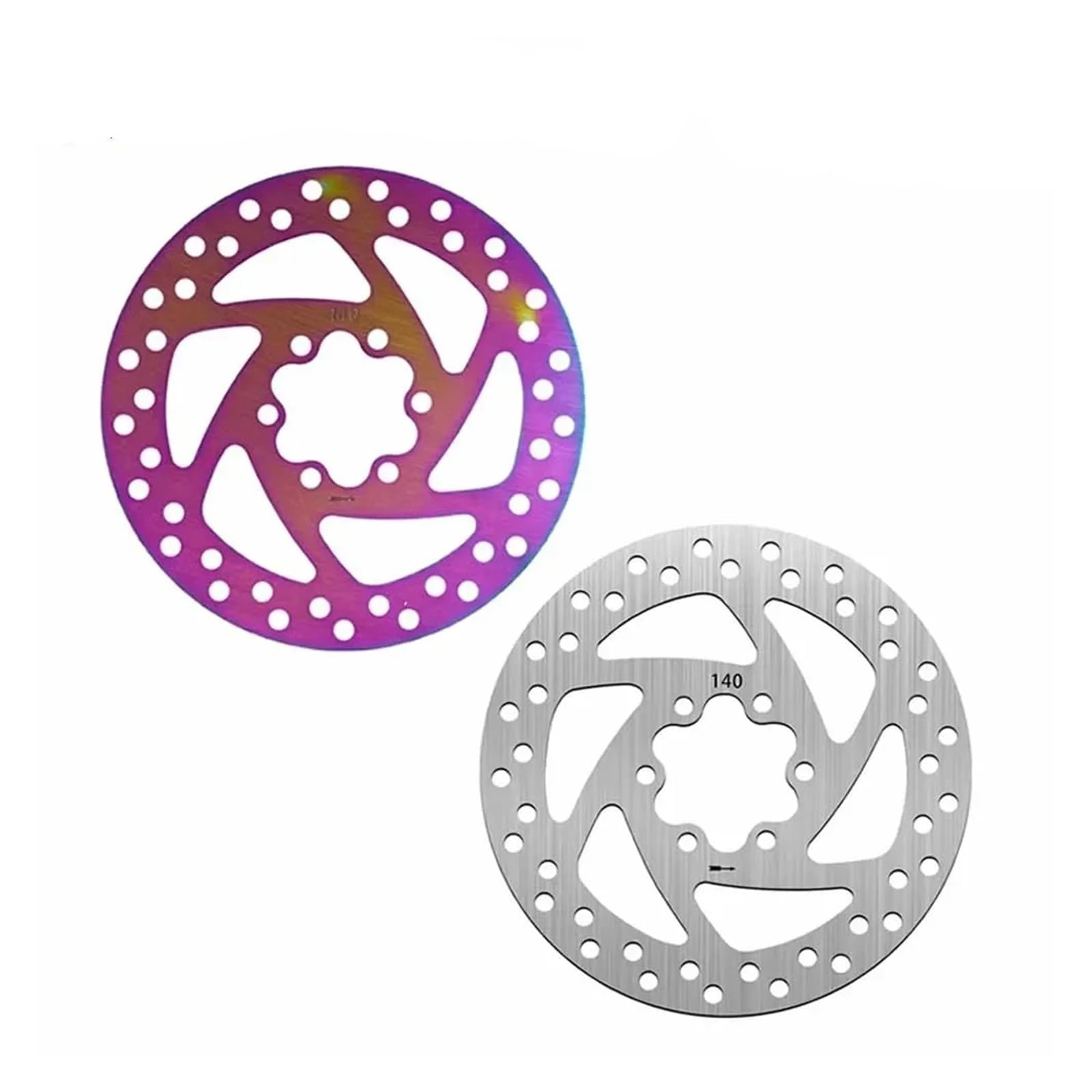 Pastillas de Freno de Disco Gruesas de 140 mm, Coloridas, for Patinete eléctrico G2 MAX Pro, Disco de Rueda Trasera de Acero Inoxidable con 6 Tornillos.(140mm B)