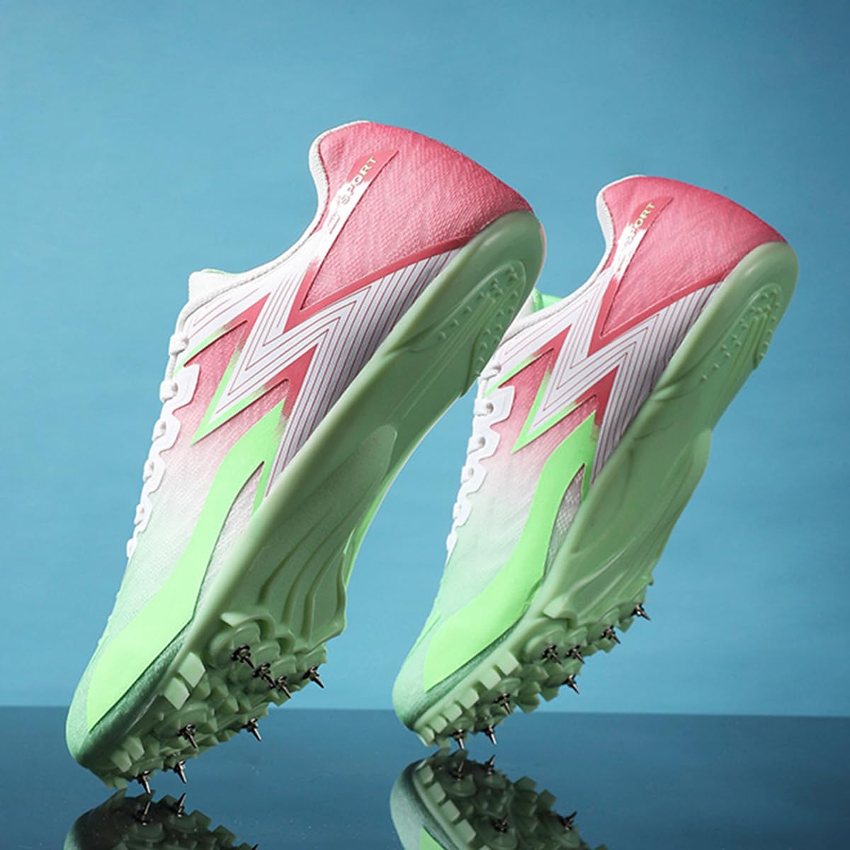 Zapatillas de Atletismo con Clavos para Hombre Zapatillas Saltar Y Correr Ligeras con Clavos para Carreras Y Sprint Carreras
