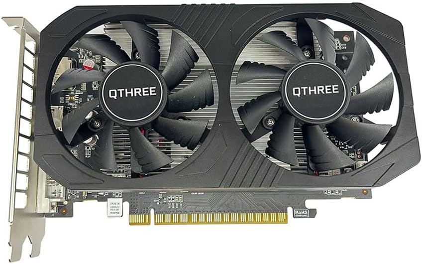 SAPLOS GeForce GTX 1050 Ti Scheda Grafica, 4G, 128 Bit, GDDR5, DisplayPort, HDMI, DVI-D Outport, Scheda Video Desktop per PC, PCI Express X16 3.0 con Doppia Ventola per Computer Gaming GPU, DirectX 12