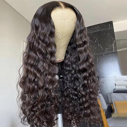Miniatura 5 de Quinlux Wigs 180% de densidad 1B30 color rubio peluca de encaje transparente HD onda de agua color degradado 13x6 pelucas de cabello humano