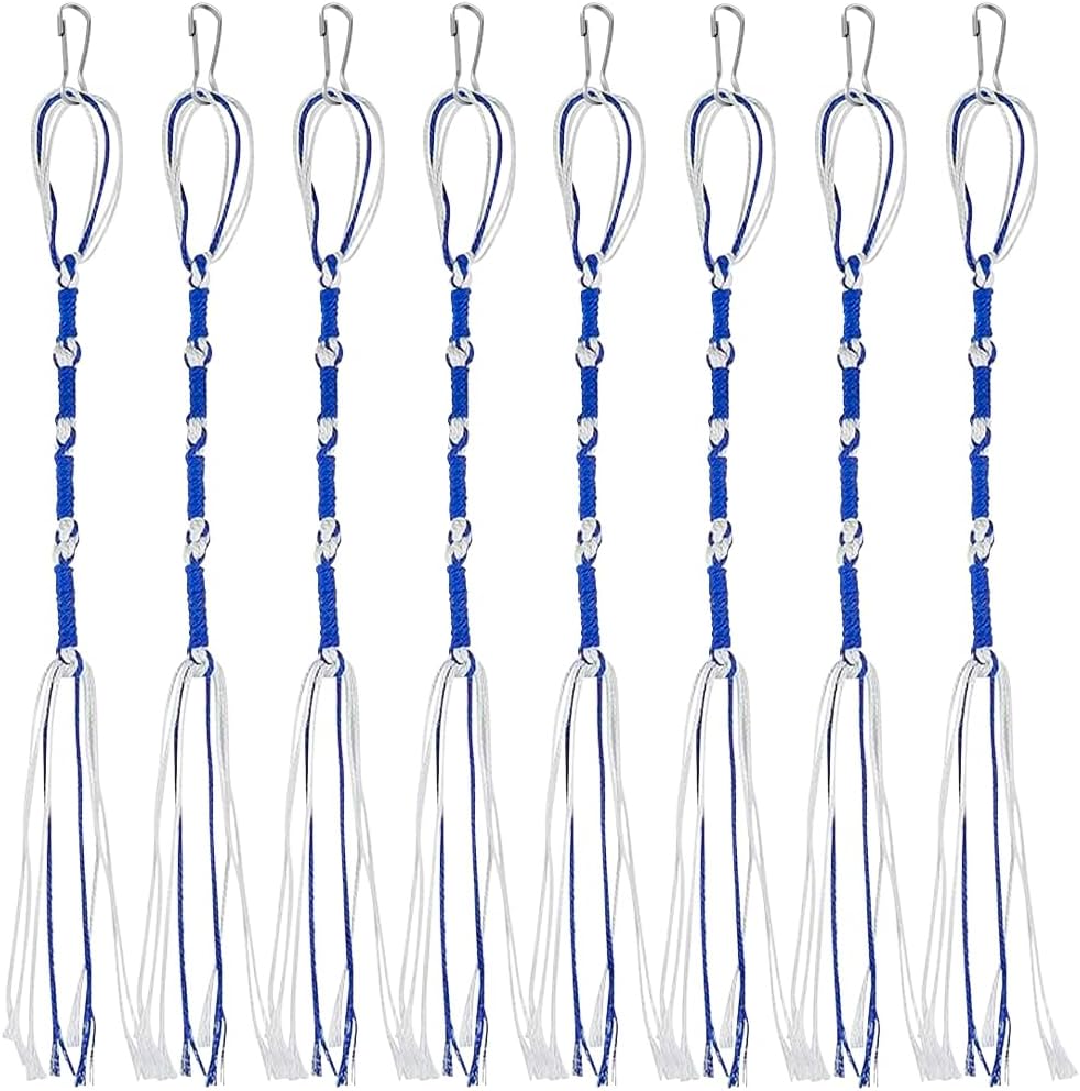 16 Pcs Tzitzits Tassel Prayer Shawl Accessories Tzitzits Thread Jewish Traditional Tzitzits Set Blue and White Home Decor Tassels with Hanging Hooks for Men Women