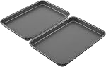 GoodCook Ensemble quotidien de 2 Acier antiadhésif 9" x 6.2" Grille-pain Four Mini Feuilles de cuisson, gris