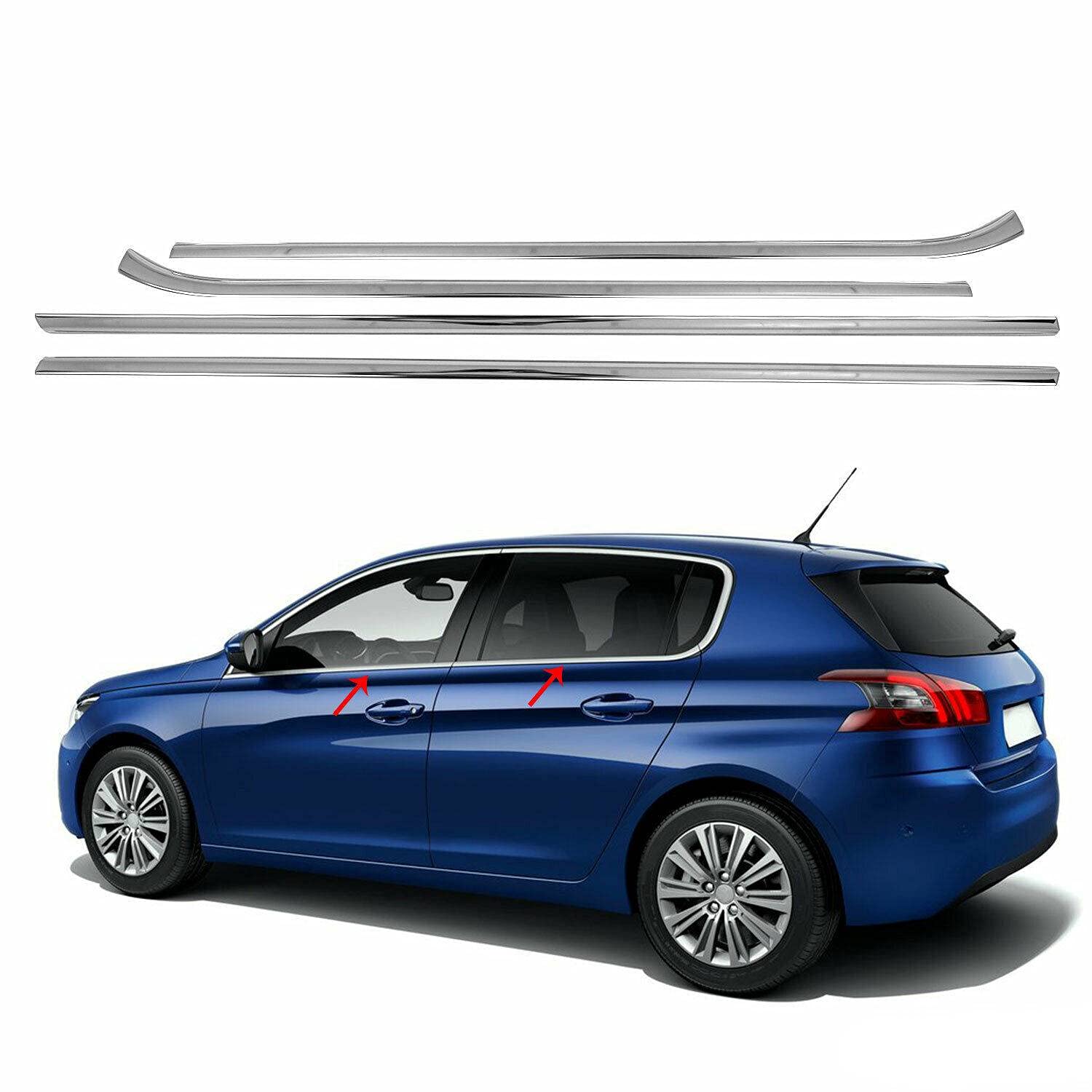 Car Shades Set 2 Pièces Portes Arrières Compatible Peugeot 308 5 Portes 2013+ - Pare-Soleil Sur-Mesure Noir