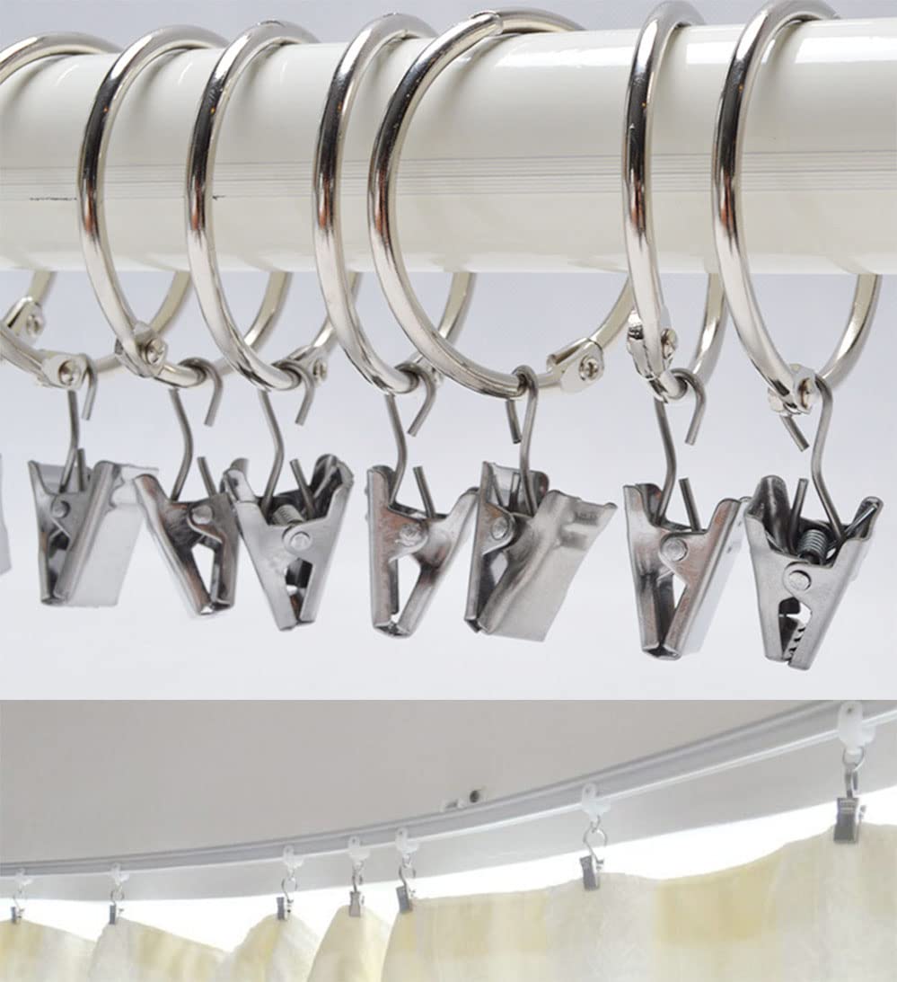 Curtains Clips Metal Curtain Clips With Hooks, Pack Of 100 Curtain