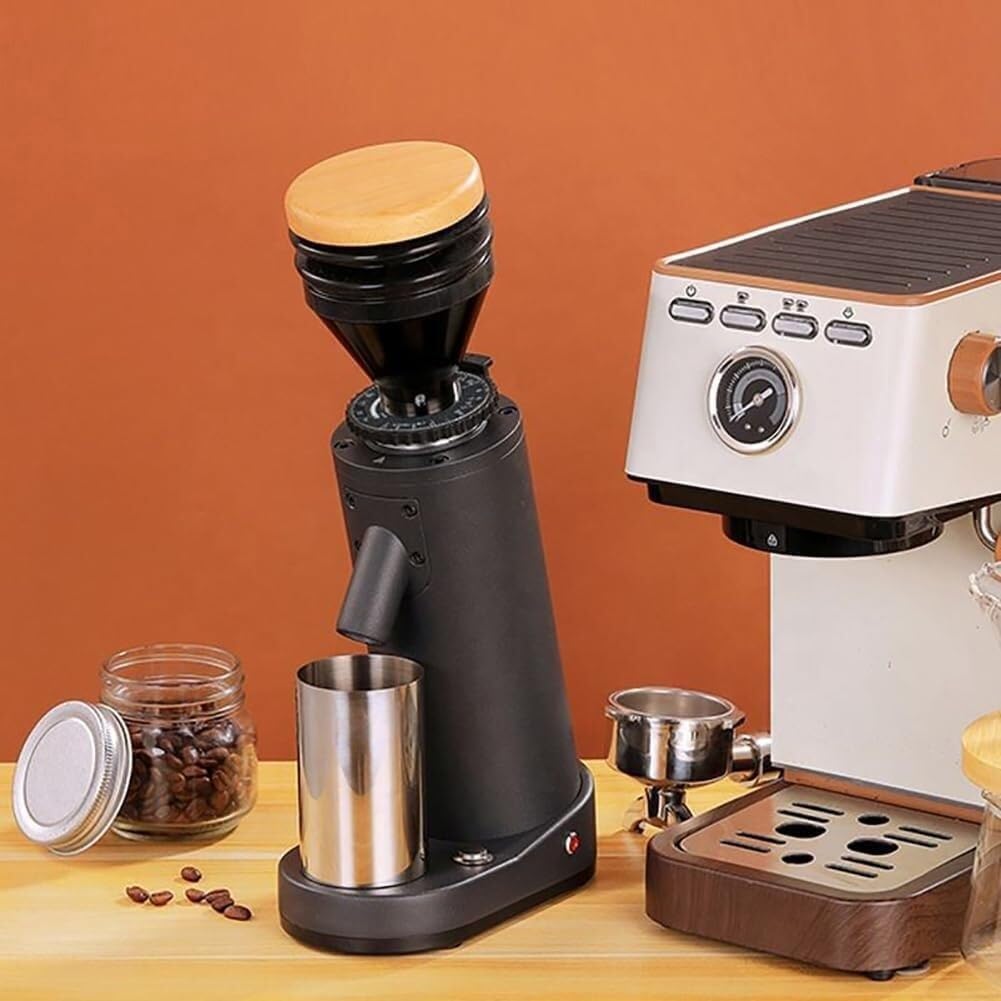 Electric Coffee Grinder, Dry Grinding Machine Bean Grinding, Portable Household Coffee Grinder, Small Commercial Hand Brewed Coffee Machine, for Coffee Bean, Spices, Herbs, Nuts, Grains(White)