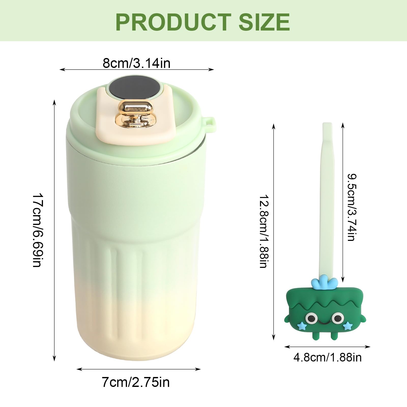 Water Bottle Flask Stainless Steel Flask for Hot Drink 450mL - Image 2