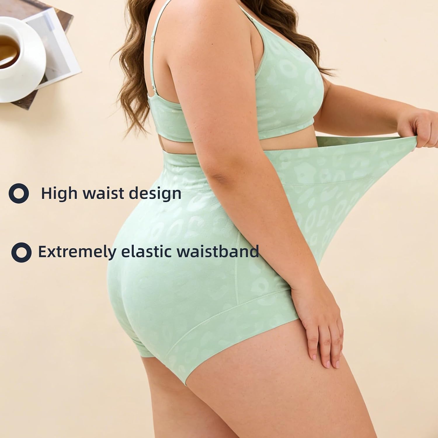 Women's High Waist Briefs Plus Size XL-6XL Classic Solid Colors Full Coverage Women Underwear Multicolor