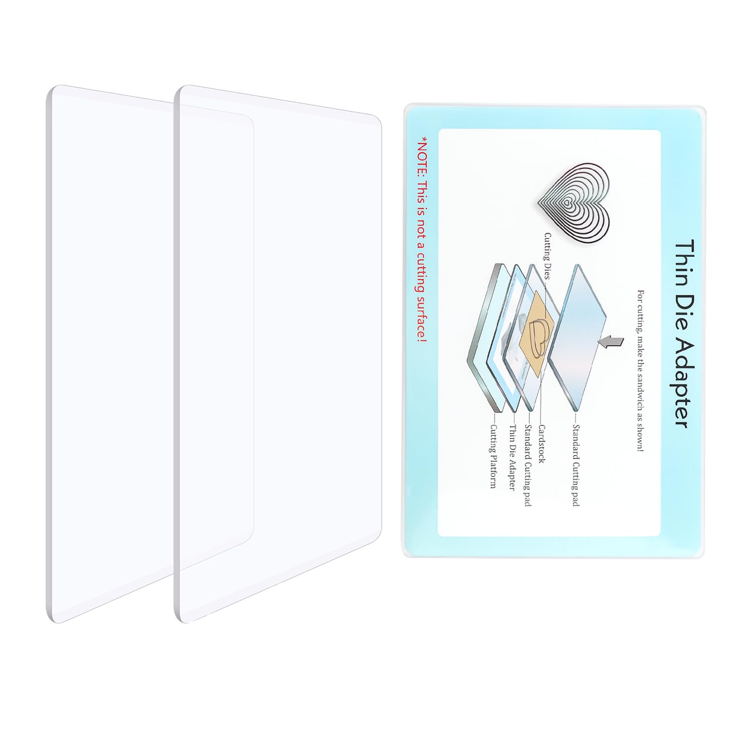 Baofali Set Of 3 Standard Cutting Pads And Thin Die Adapter For Die Cutting Machine For Die Cutting Machine; Polycarbonate Cutting Pads