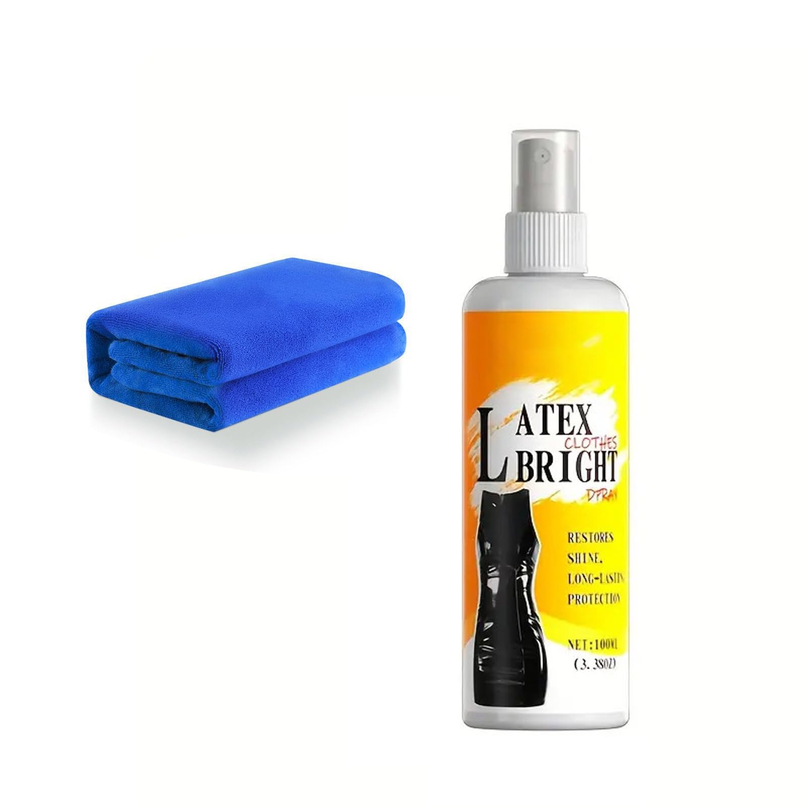 Spray in lattice lucido da 100 ml con asciugamano per la pulizia, effetto lucido permanente, rivestimento protettivo resistente all'umidità, per uso domestico, uso notturno, spray in lattice