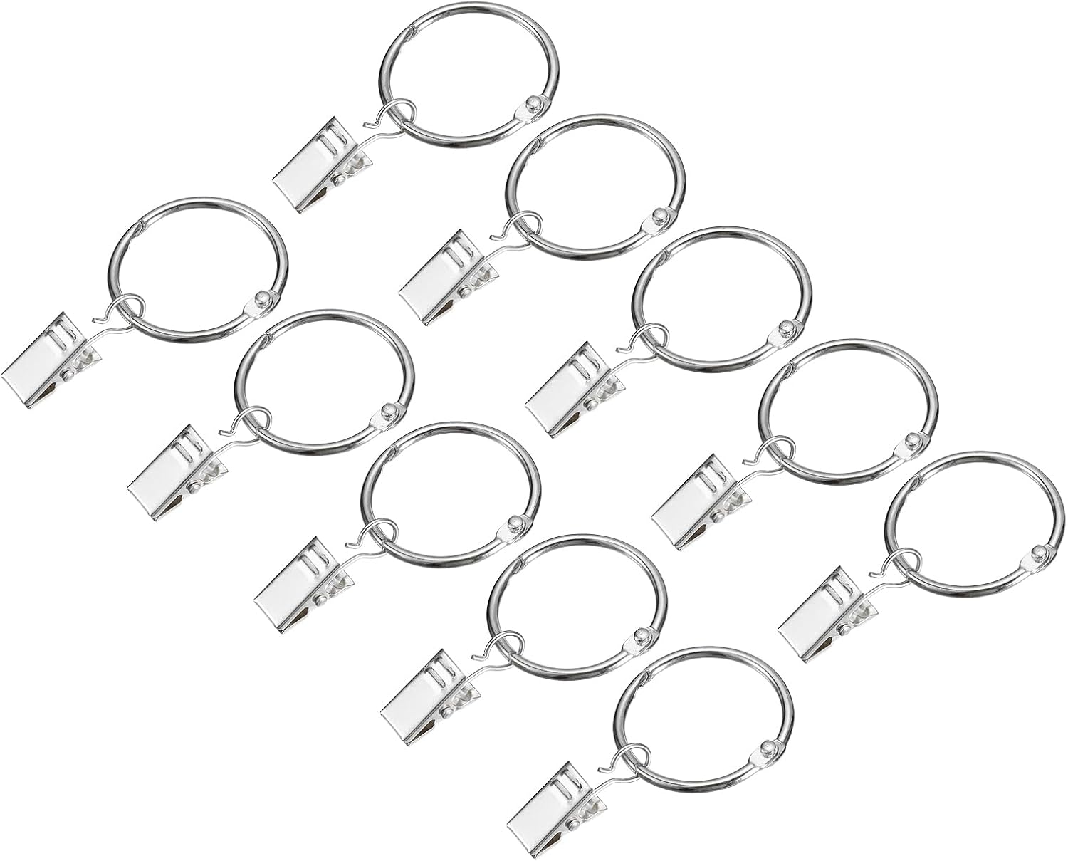 uxcell Curtain Rings with Clips, 20pcs Drapery Curtain Clip Rings, 3 Inch Curtain Clip Rings Hooks for Curtain Rod (Black)