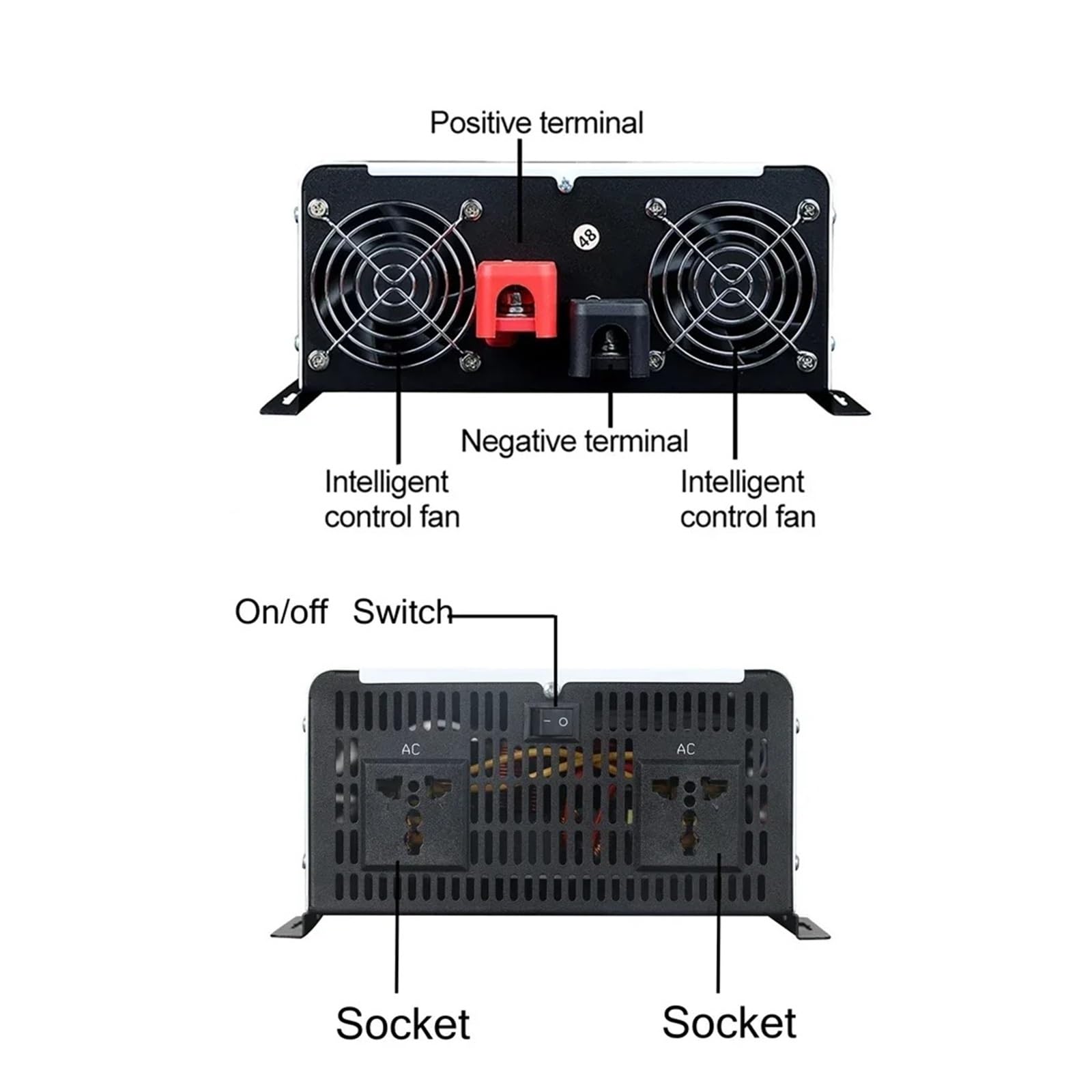Inversor Onda Sinusoidal Pura 8000 W 10 000 W 12 000 W 12 V 24 V 48 V 60 V A CA 220 V 110 V para Coche Solar Fuera La Red Convertidor(12000W,24V,110V 60HZ)