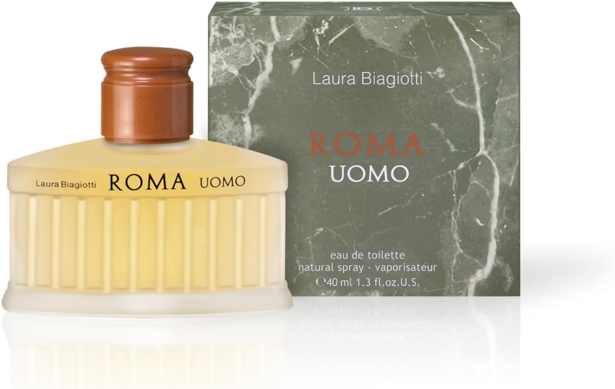 Roma Uomo - Eau de Toilette Spray Perfume for Men - Strong & Fresh Fragrance Notes of Sandalwood, Grapefruit, Basil & Amber - 1.3oz
