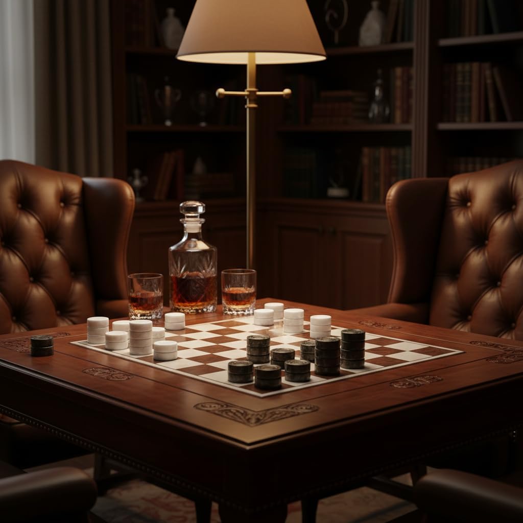 Marble Chess and Checker Pieces Set with Free Storage Box, White Grey Color Collection