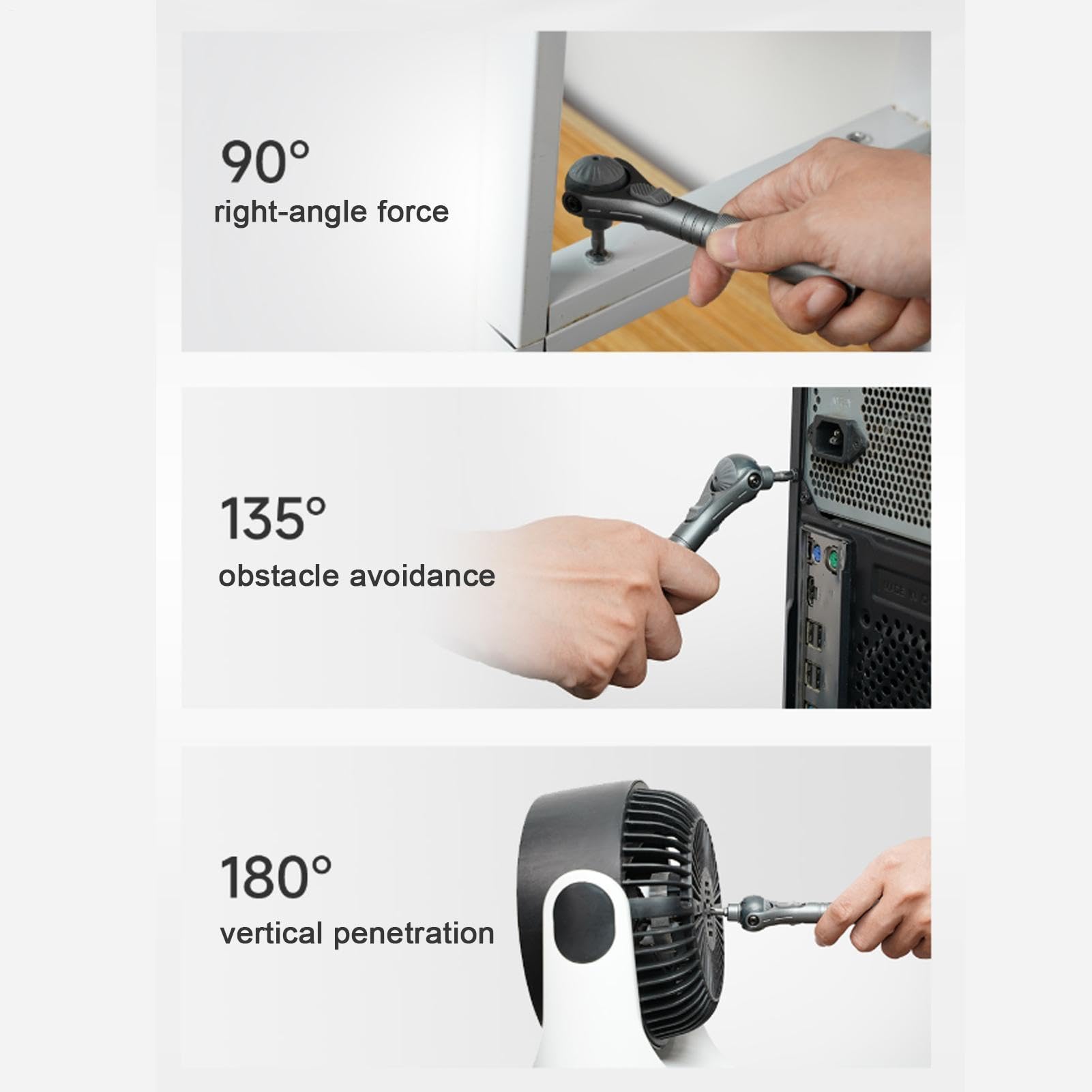 Kit A Cricchetto Cacciavite Rotante 180 Gradi con Set di Utensili | 40 Teste di Precisione Multifunzione per Riparazioni Auto e Meccanica con Rotazione Completa
