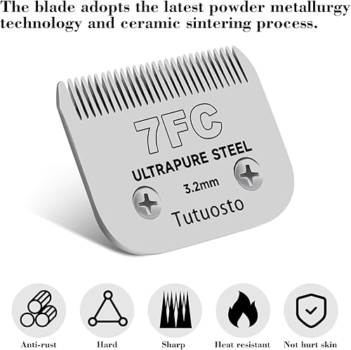 Miniatura 2 de 7FC - Cuchillas de repuesto para cortadora de mascotas, cuchillas desmontables compatibles con andiswahlOster Dog Clippers