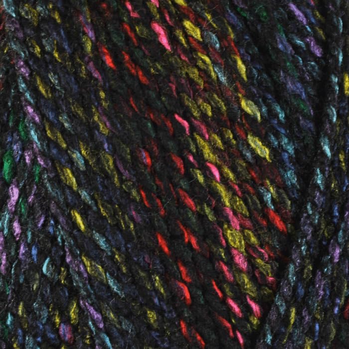WoolCraft Pebble Chunky Knitting & Crochet Yarn, Great Value Yarn with 36 Colour Combinations in The Range, 100% Acrylic, 320 Metres, 200g Balls, Pack of 5, Black