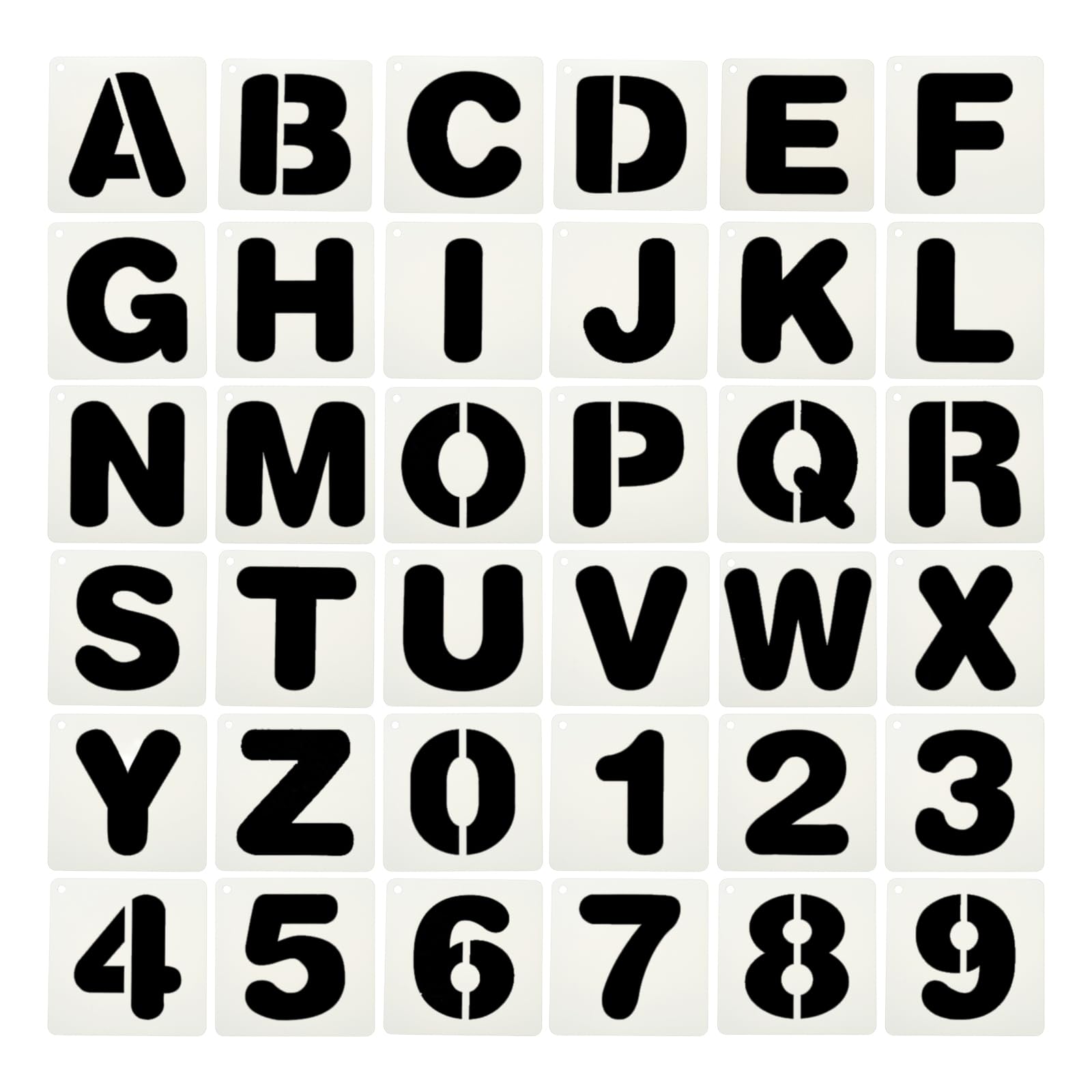 Pochoirs lettres et chiffres 5 pouces PATIKIL pour peinture sur bois et mur, 36pcs