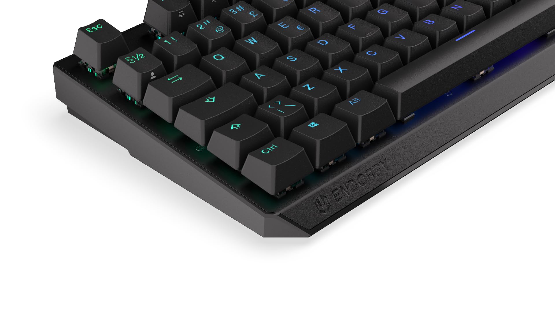 ENDORFY Thock NO Brown, przełącznik taktyczny Kailh Brown z klawiaturą mechaniczną, układ nordycki, nasadki klawiszy PBT, pokrętło kontroli głośności | EY5B009, czarny