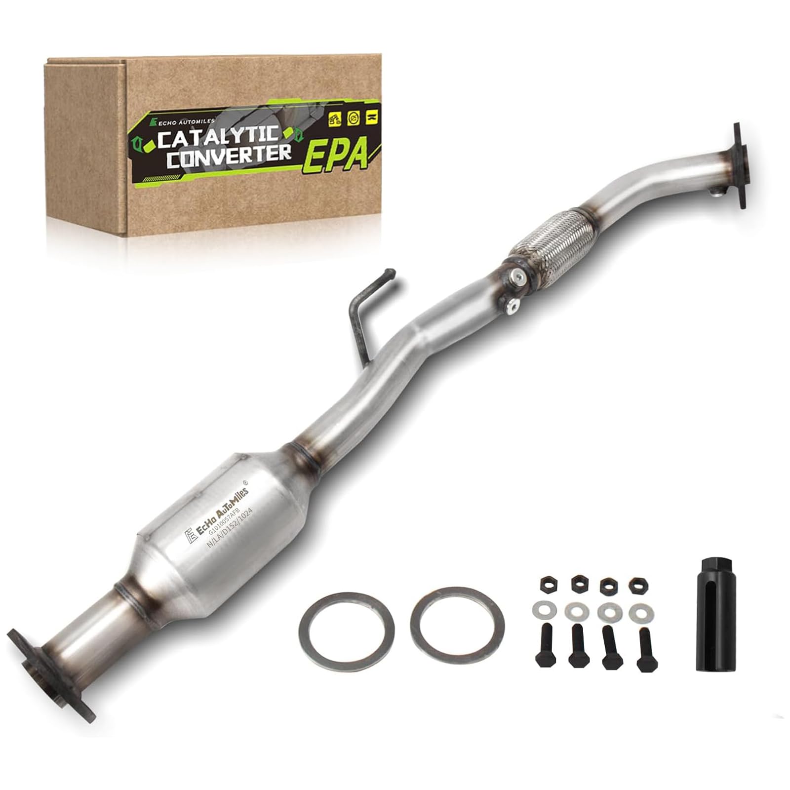 Photo 1 of ECHO AUTOMILES Rear Catalytic Converter Compatible with Toyota Camry 2007-2011 2.4L, Toyota Solara 2006 2007 2008 2.4L L4 Catalytic Convertor W/Gasket EPA Compliant