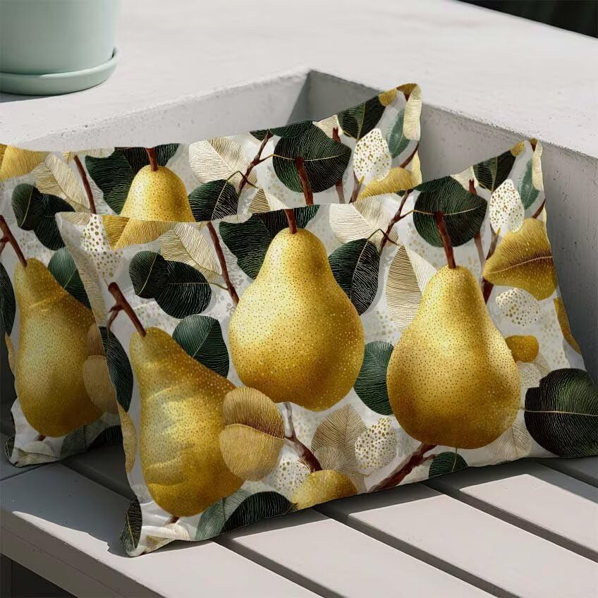 Taie d'oreiller 60x80 lin jaune double face style maison chic