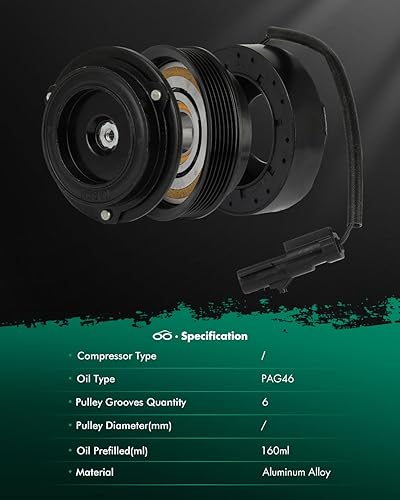 Miniatura 323 de SCITOO Compresor de CA para Acura TSX 2.4L 2004 2005 2006 2007 2008, CO 10849T Compresor de aire acondicionado con embrague 38810RBBA01 10360661