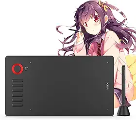 Tablet de desenho digital VEIKK A15Pro, caneta gráfica de 25 x 15 cm, com 12 teclas de atalho e 1 mostrador rápido, suporta função de inclinação, para Mac / Win/Linux/Android OS (VERMELHO)