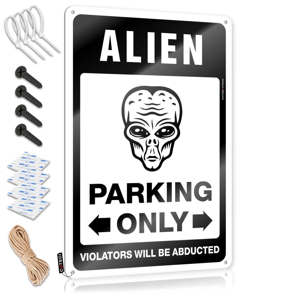 KRAZMURONGD Tin Signs For Bar Alien Parking Only Tin Sign(20X30CM)