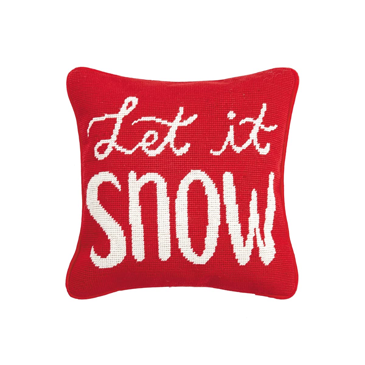 Peking Handicraft 31JES196C12SQ Let it Snow Needlepoint Pillow, 12-inch Square, Wool and Cotton